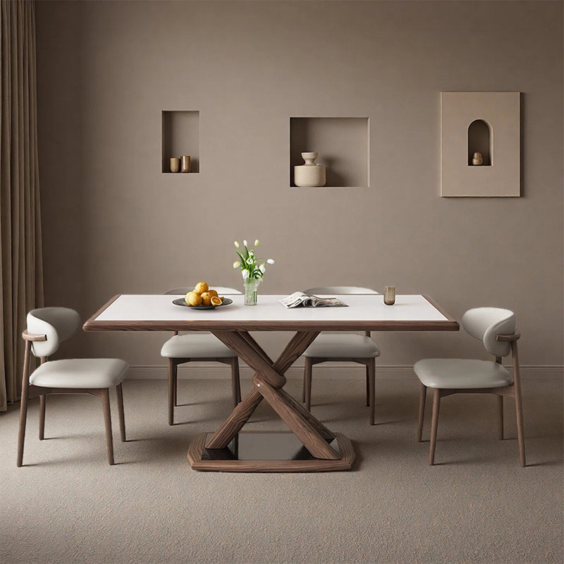 Ensembles de table de salle à manger simples et créatifs, H 29,52 po x L 78,74 po x l 35,43 po, 5 pièces: table, 4 chaises