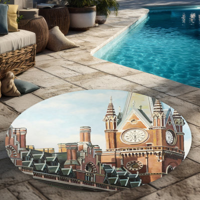 St-pancras Station Outdoor Area Rug | Hyperrealist Home Decor