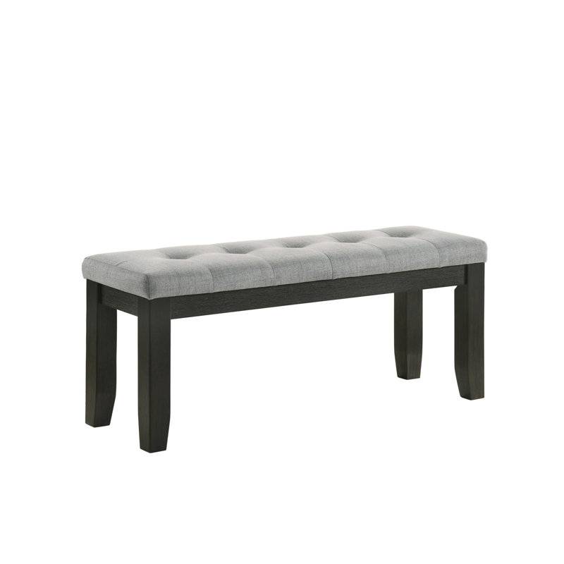 1Pc Modern Bench, Gray, Black