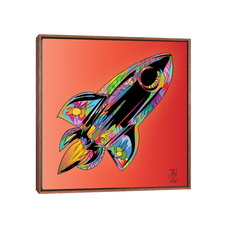 Rocket Shipp 1 Piece Wall Art on Canvas, 45.72 cm H x 45.72 cm W x 4.445 cm D, Classic Wood
