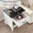 19"W Farmhouse Nightstand set of 2 with Drawer and Open Shelf, Wood White End Table Living Room, Farmhouse Style Bedside Table for Bedroom for Kids, Adults-60588818