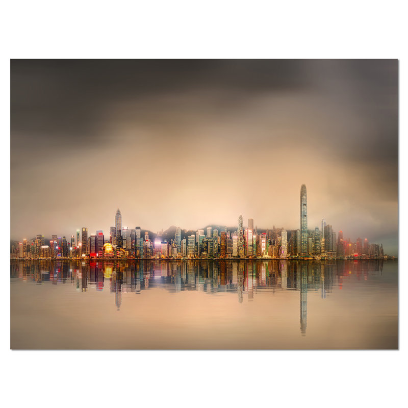 « singapour financial district skyscrapers cityscape », art mural sur toile tendue, H 8 po x l 12 po x P 1 po