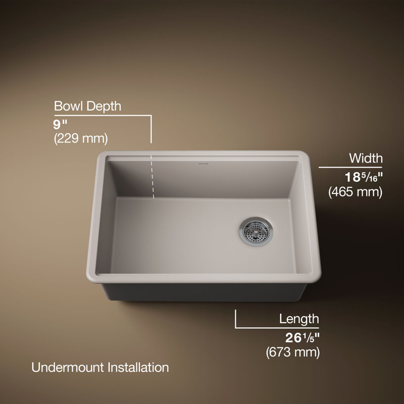 Billings Undermount Single-Bowl Workstation Kitchen Sink, Beige