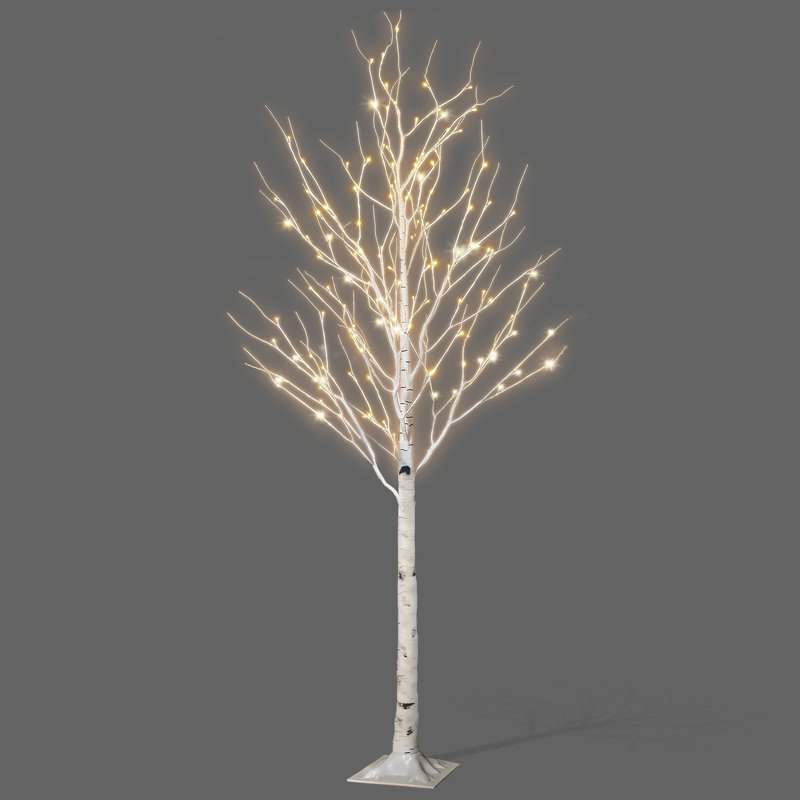 NETTA Birch Tree with Warm White LED Lights, 5 ft
