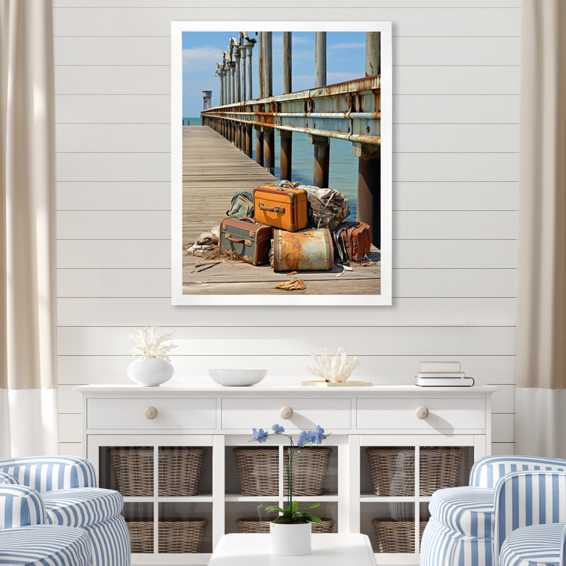 «Pier Weathered Memories IV», reproduction sur toile, H 40 po x l 30 po x P 1,5 po, Cadre photo blanc