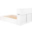 Lit plateforme double avec 2 tiroirs, lit gigogne simple, tablettes coulissantes, bois massif, sans sommier, tablettes d'aspect blanc et structure en bois massif pour la chambre à coucher