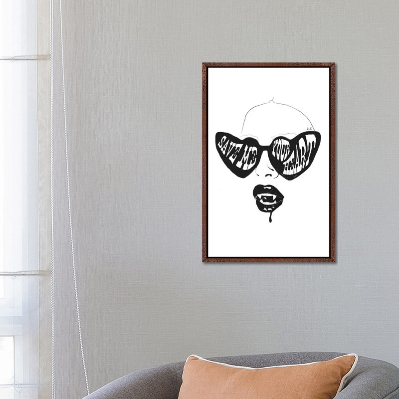 Save Me Your Heart 1 Piece Wall Art on Canvas, 66.04 cm H x 45.72 cm W, Classic Wood Framed