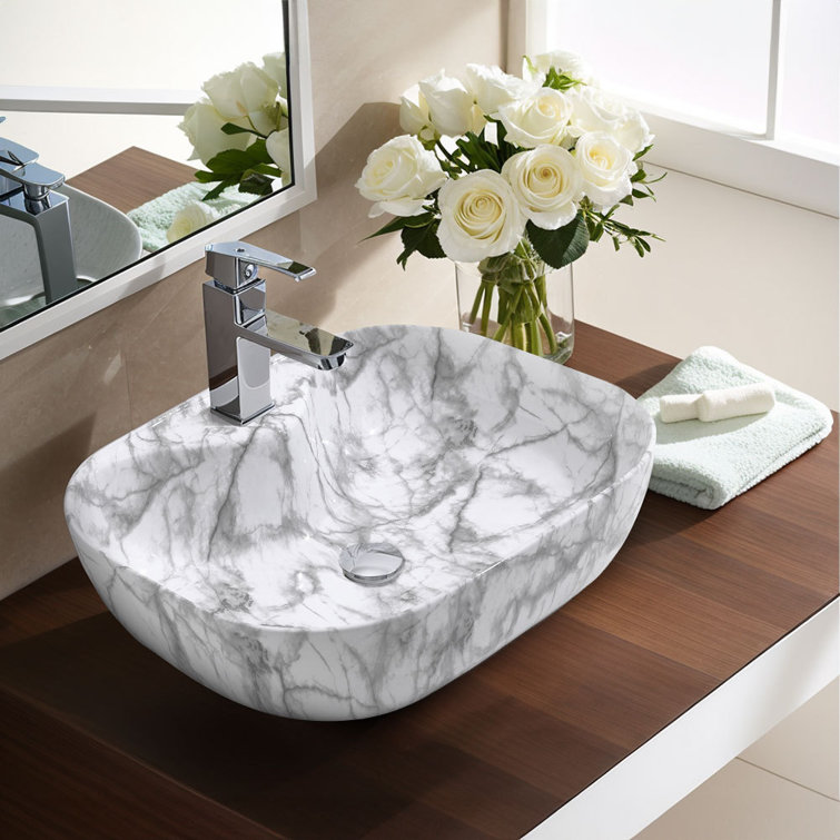 ClassicLiving Kerfoot 510mm L x 410mm W White Ceramic Rectangular Sink ...