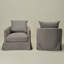 Fauteuil demi-tonneau pivotant avec coussins décoratifs l 32,3 po-1206183795