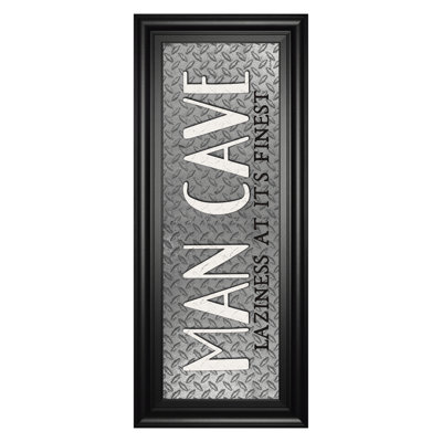 Art mural «Man Cave» 18 po x 42 po - cadre noir
