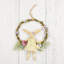 Girl Bunny Artificial Floral Easter Wreath - 10"