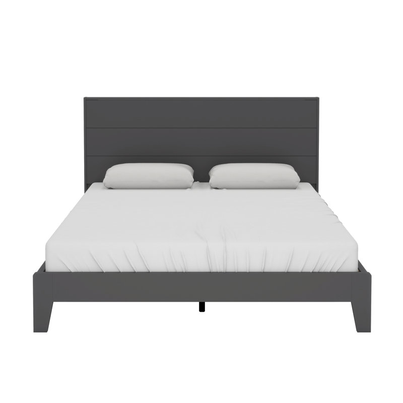 Allyannah Levison Platform Bed With Headboard, Queen, Graphite Gray