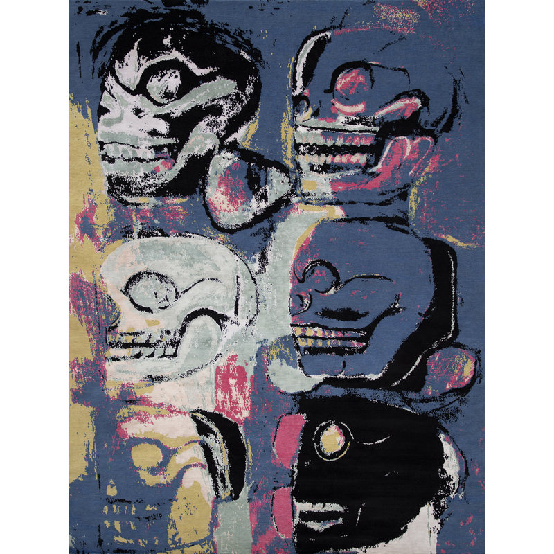 Contemporary Collection Hand Knotted Abstract Area Rug, Rectangle 10' x 14'