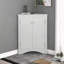 Armoire de rangement de coin triangulaire avec tablettes réglables - Blanc-234718547