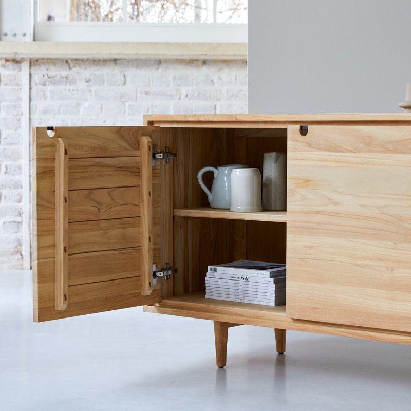 Jonàk 57.09 " W Solid Wood Sideboard, Beige/Natural