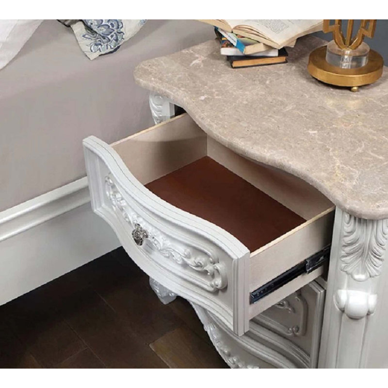 Table de chevet perle blanche traditionnelle 1pc seulement