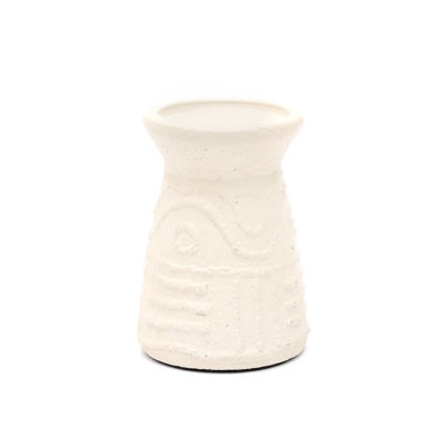 Zhazira Home Décor Embossed Terracotta Candle Holder/Candle stand-4.3X5.9"