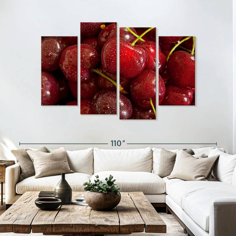 Yarlin Red Cherries, 54'' H x 84'' W