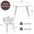 5-Piece Round Glass Dining Table Set for 4-836405092-820539335-820539355