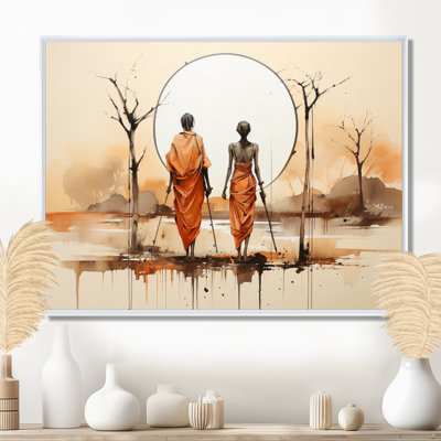 «African Bushmen of Kalahari II» - Art mural encadré tribal africain