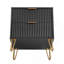 Table de chevet cannelée 20 po Dumbo en noir (2 tiroirs)-956343663