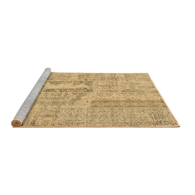 Washable Patchwork Indoor Rug, Round 4'