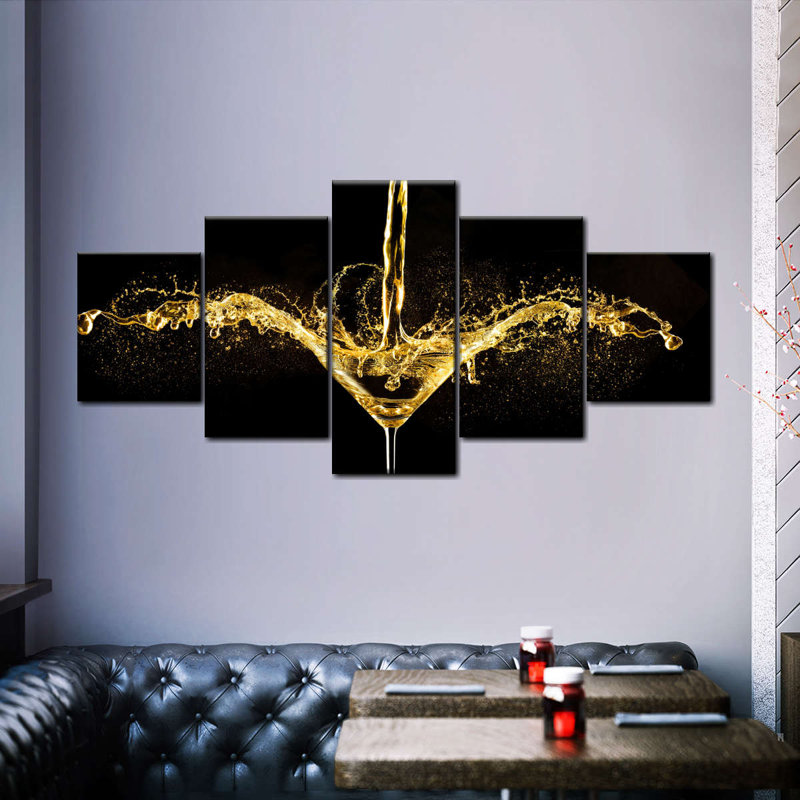" Martini Splash " 5 - Pieces, 74" H x 34" W x 1.25" D