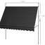 Auvent de terrasse 118 "avec auvent réglable et, pour patio, porche, fenêtre, porte, auvent manuel noir, poteau de soutien, terrasse