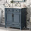 Meuble-lavabo de 30 po avec lavabo en céramique, armoire de rangement en bois massif avec portes à fermeture douce, style rétro-518298183