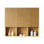 Armoire de salle de bain de 41 po - 3 armoires avec portes en contreplaqué à texture de bois de chêne et sections ouvertes semi-françaises à rainure 3D