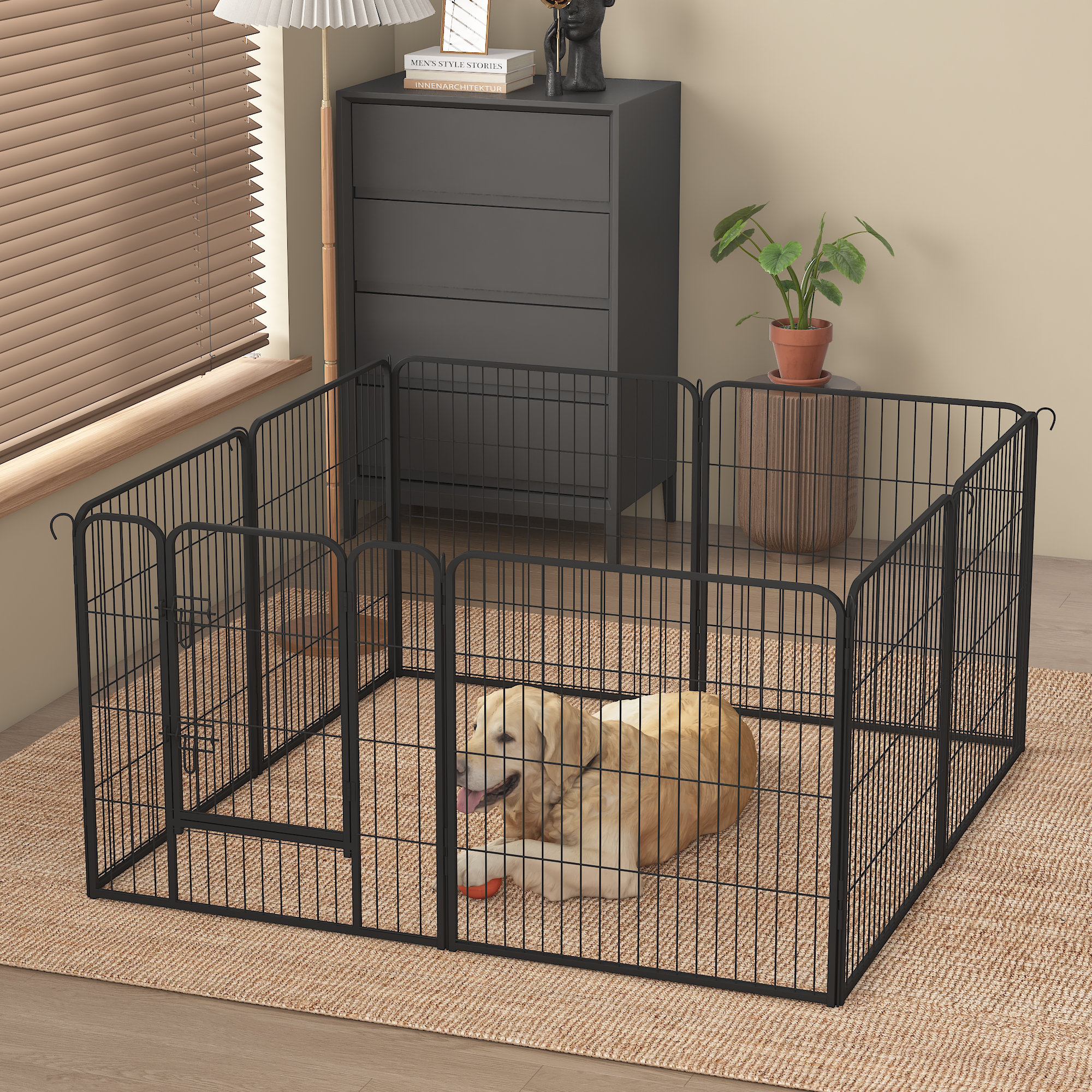 High dog outlet playpen