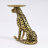 Resin Panther End Table Luxury Gold Leopard Accent Side Table With Tray Top Drink Table