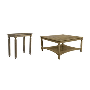 Locke Traditional Solid Wood 2 Piece Living Room Accent Table Set