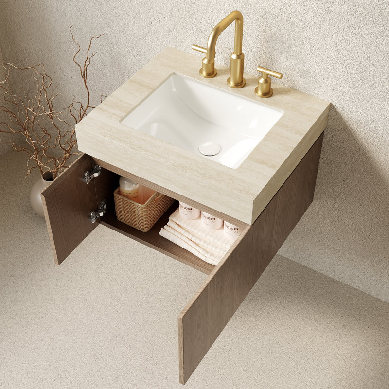 Meuble-lavabo et lavabo de salle de bain, Light Brown, Beige, Widespread
