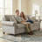 81.5" Nailhead Sofa, Classic Couch with Rolled Arms & Wooden Legs, 3-Seater Chenille Sofa for Living Room, Gray Beige