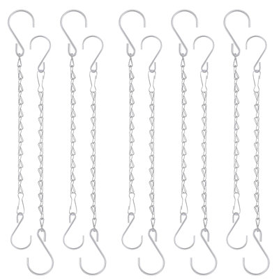 10-inch hanging plant chains, 10-pack, suitable for hanging planter basket sets, with hooks, can also be used for bird feeders, wind chimes, etc., compact chains