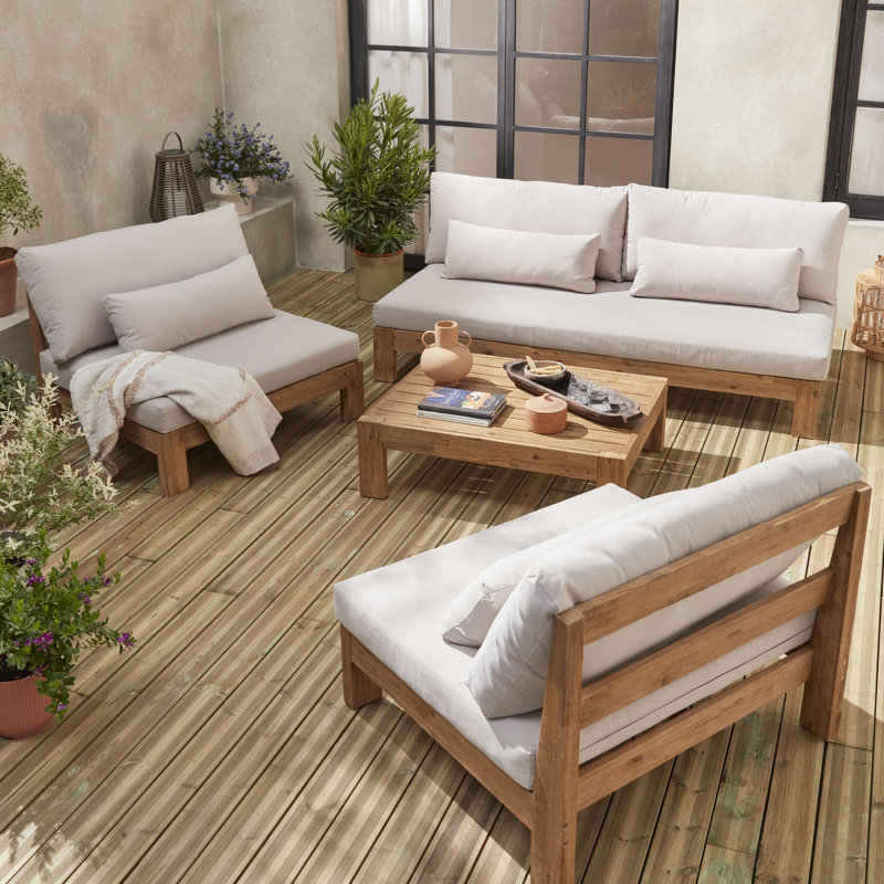 Timothea 5-Seater Premium Wooden Garden Sofa Set