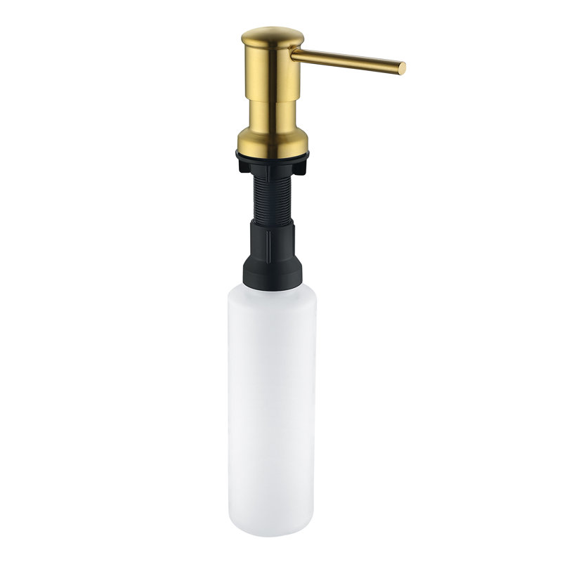 Sink mount Soap Dispenser with Straight Nozzle, Brushed Gold