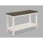 Table basse de style campagnard 3 pièces, canapé et table de bout avec tablette ouverte, table centrale