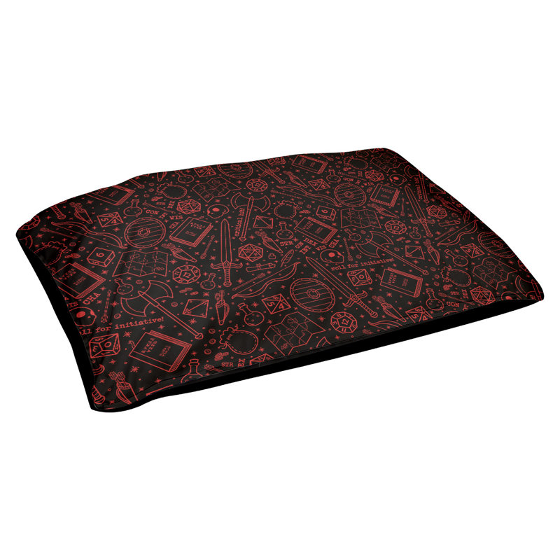 Coussin Byrge, Noir / Rouge, Moyen (l 29,5 po x P 19,5 po x H 9,5 po)