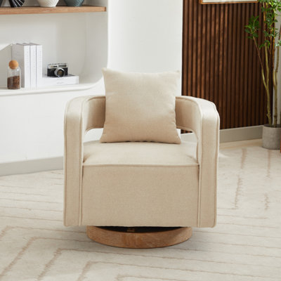 Davidanthony Upholstered Swivel Barrel Chair