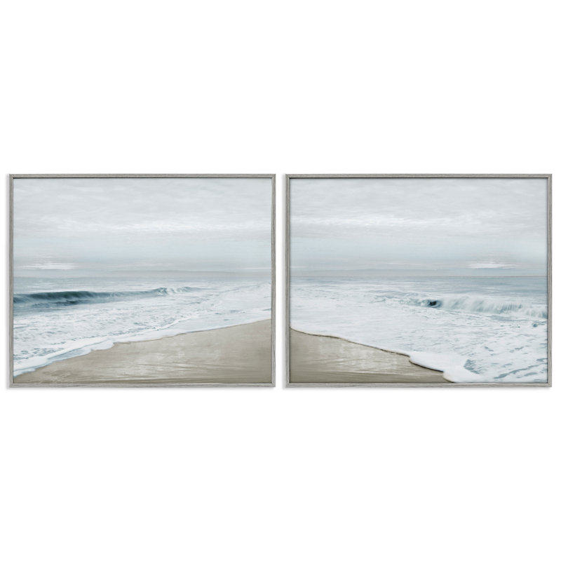 Ensemble de giclées encadrées Morning Bliss Coastline, par Natalie Carpentieri, H 16 po x l 40 po