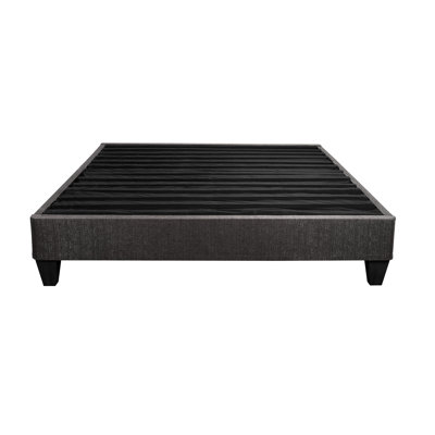 Dark Gray Upholstered Twin Xl Platform Bed: 14 In. High, Bedroom Decor Platform, Gray, Centerpiece