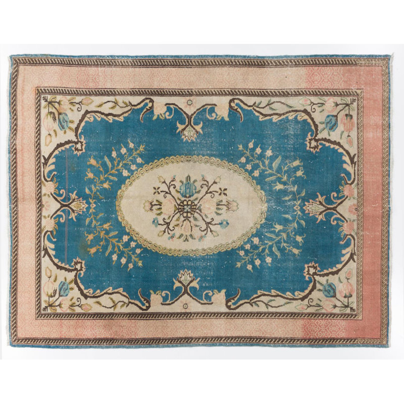 Tapis noué à la main. Tapis rétro de conception européenne