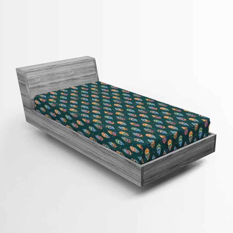 Multicolore Ambesonne, Drap-housse de taille simple