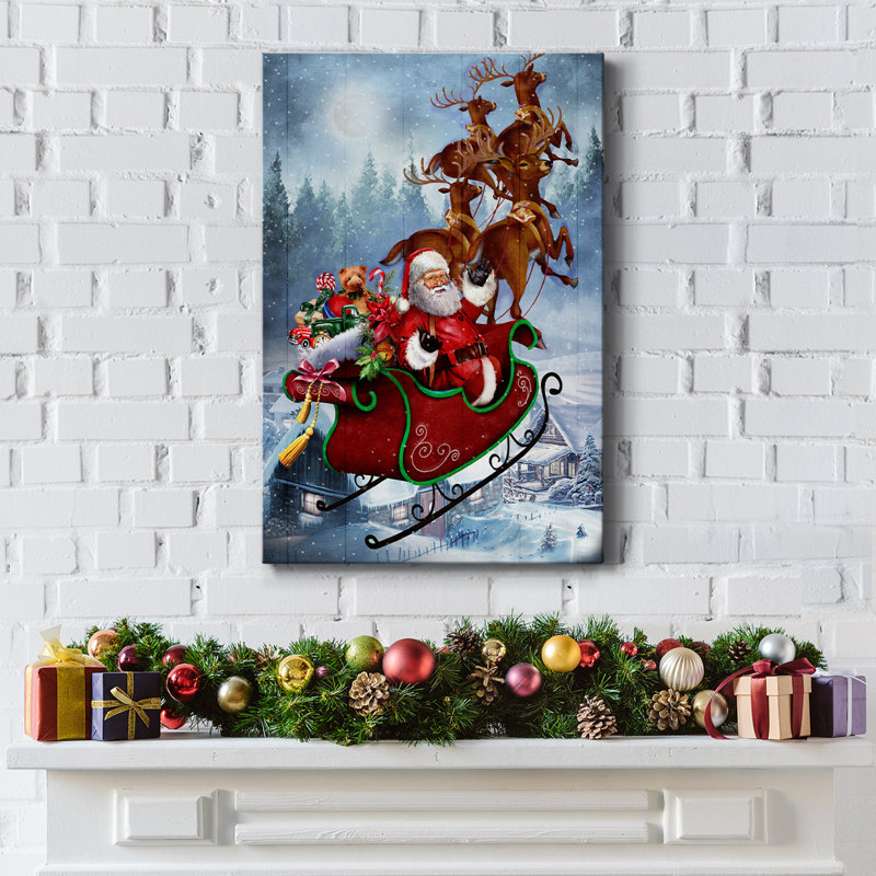 Traineau du père Noël, H 36 po x l 24 po x P 1,5 po