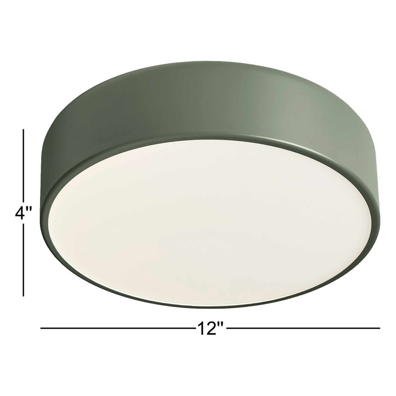 Bobber 1 - Light LED Flush Mount, Gray Green, 4" H x 12" W x 12" D