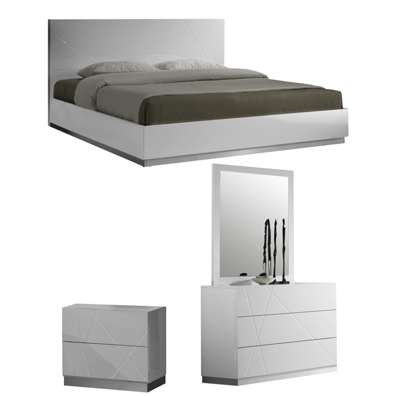 Ensemble de chambre à coucher personnalisable pour lit plateforme Naples
