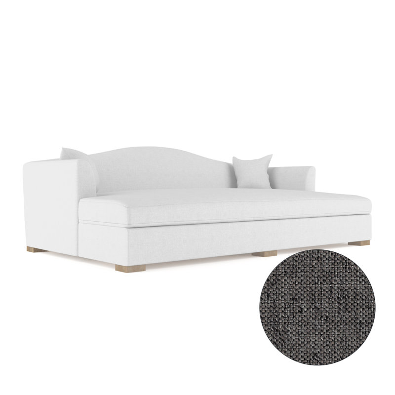 Horatio Camelback Taper Curved-Arm Daybed, Vintage Leather Pumice, Weathered