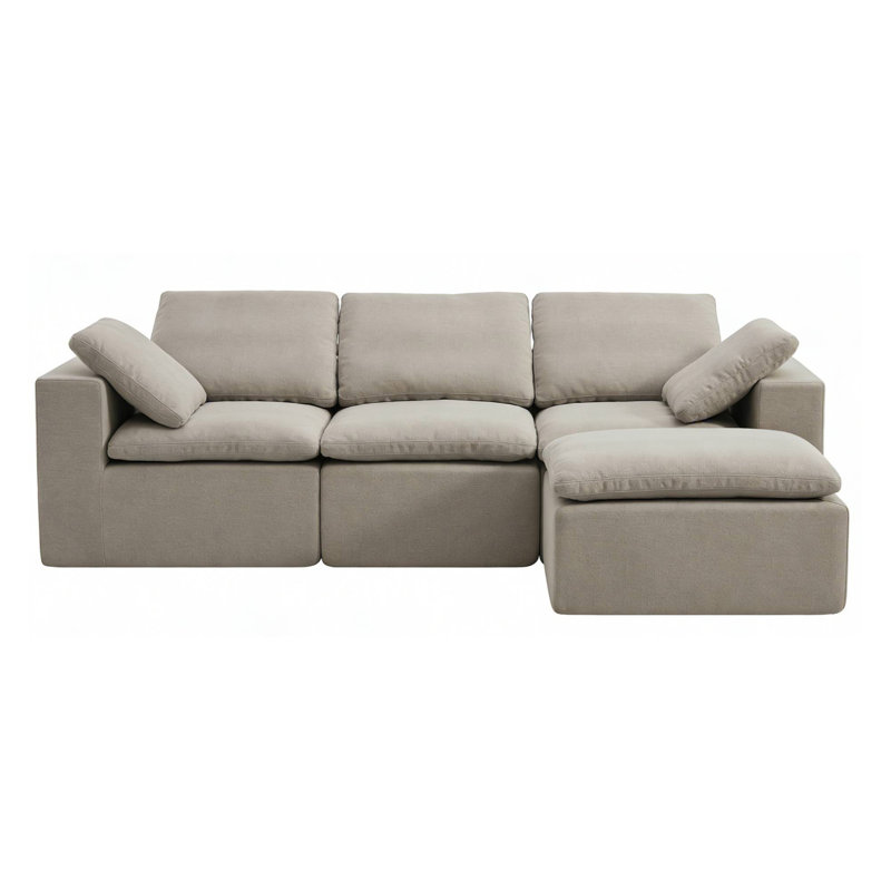Canapé modulaire Cloud - Petit format, Coton beige clair, H 33,08 po x l 105,95 po x P 66,96 po